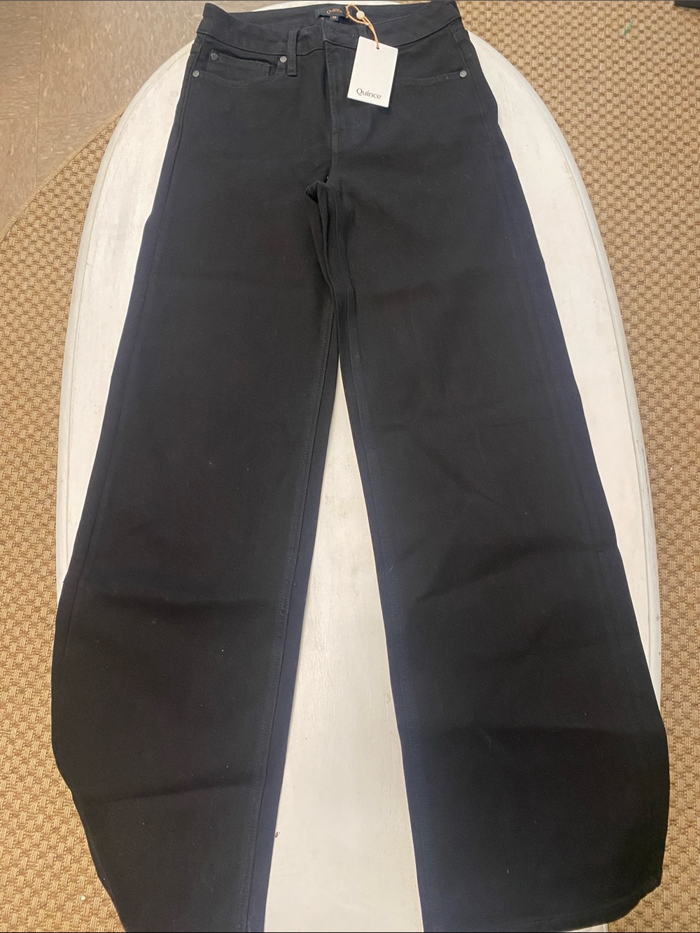 Quince Stretch Rise Wide Leg Jeans -32in